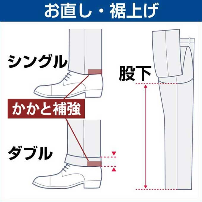 【スーツスクエア】裾上げ(パンツ1本分)◆パン...の紹介画像2