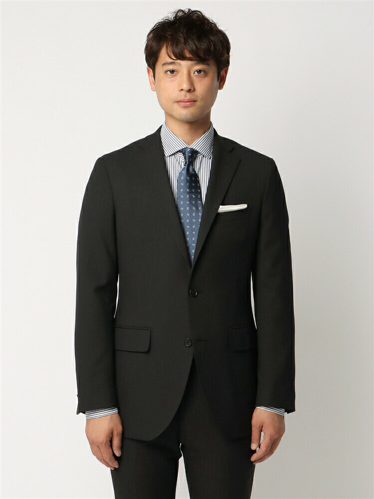 スーツ ツーパンツ 2つボタン ヘリンボーン CH22 ブラック系 スーツスクエア