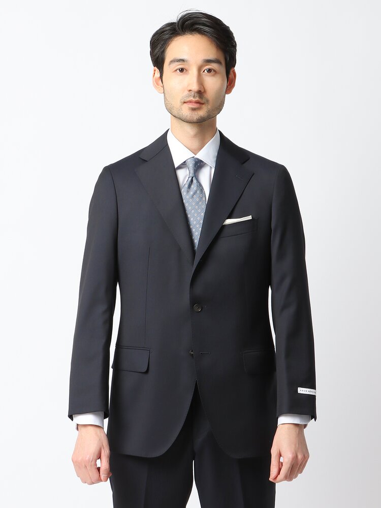 スーツ 3つボタン Loro Piana 365 無地 TR24 ネイビー系 スーツスクエア