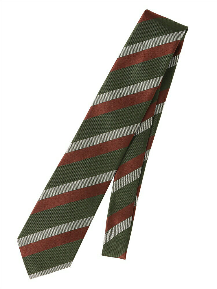 ネクタイ メンズ JAPAN MADE シルク ストライプ グリーン系 スーツスクエア