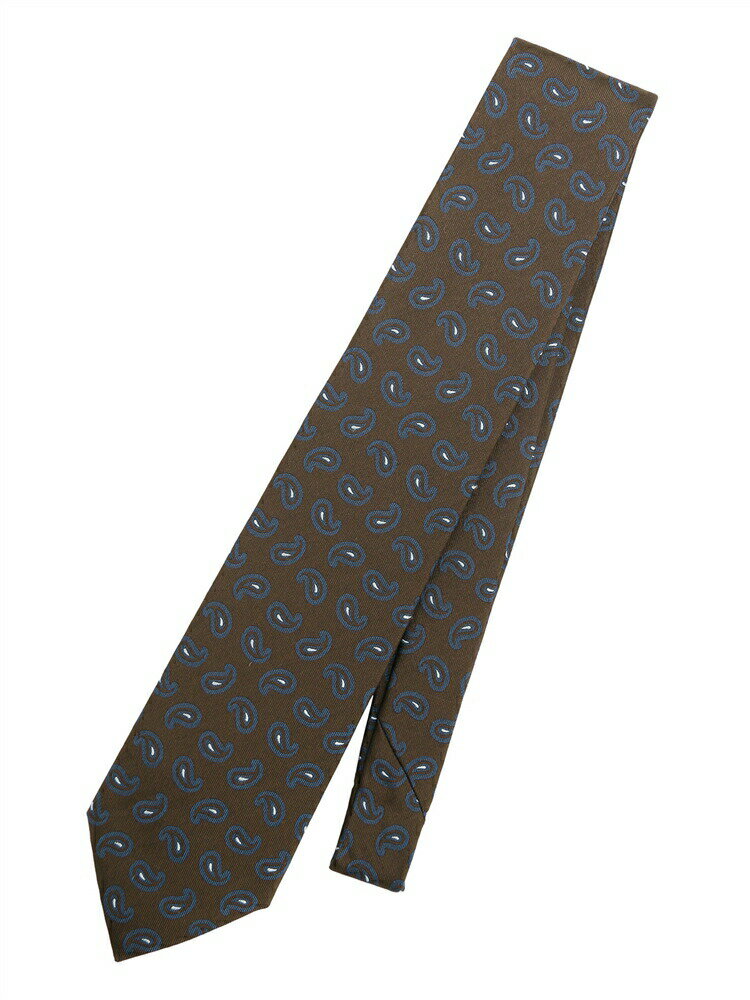 ネクタイ メンズ fiorio シルク ペイズリー ブラウン系 ユニバーサルランゲージ スーツスクエア