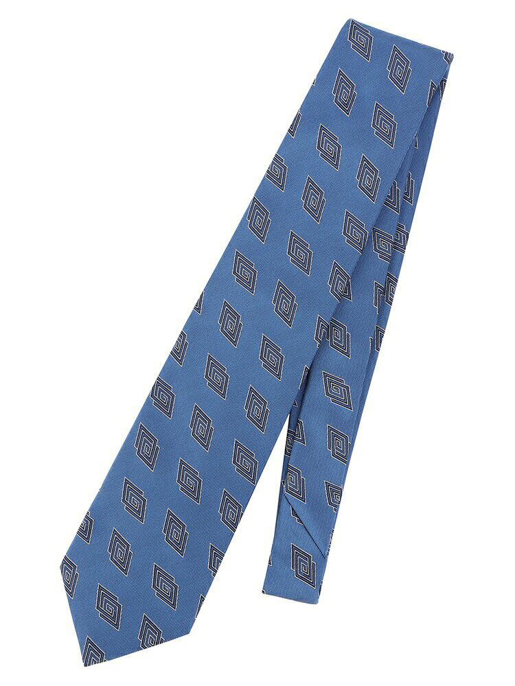 ネクタイ メンズ fiorio シルク 小紋×織柄 ブルー系 ユニバーサルランゲージ スーツスクエア