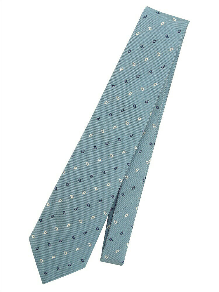 ネクタイ メンズ PYLOOT シルクコットン ペイズリー×織柄 ブルー系 ユニバーサルランゲージ スーツスク..