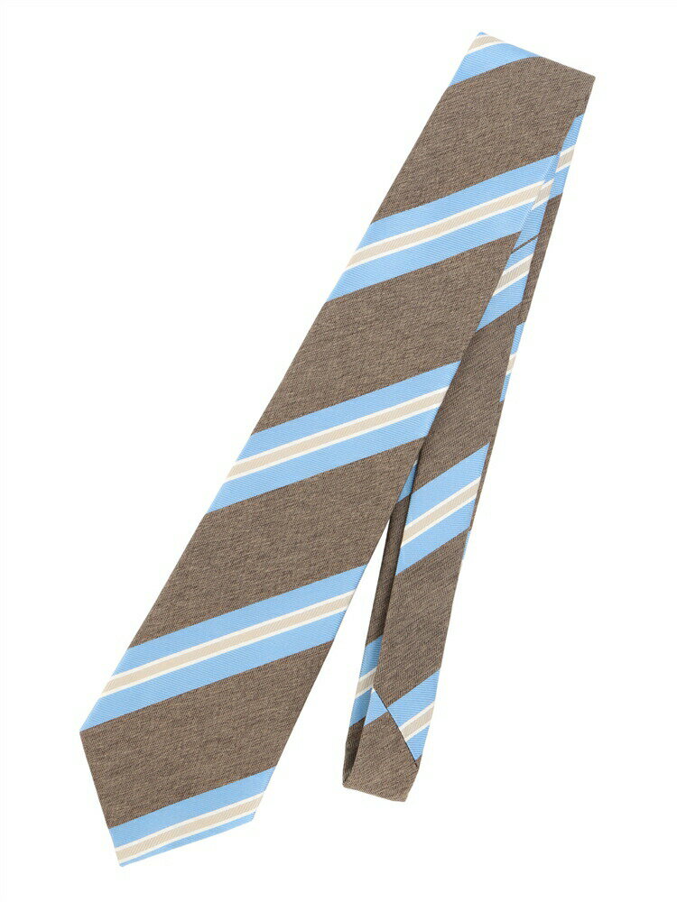 ネクタイ メンズ PYLOOT シルク ストライプ×織柄 ブラウン系 ユニバーサルランゲージ スーツスクエア