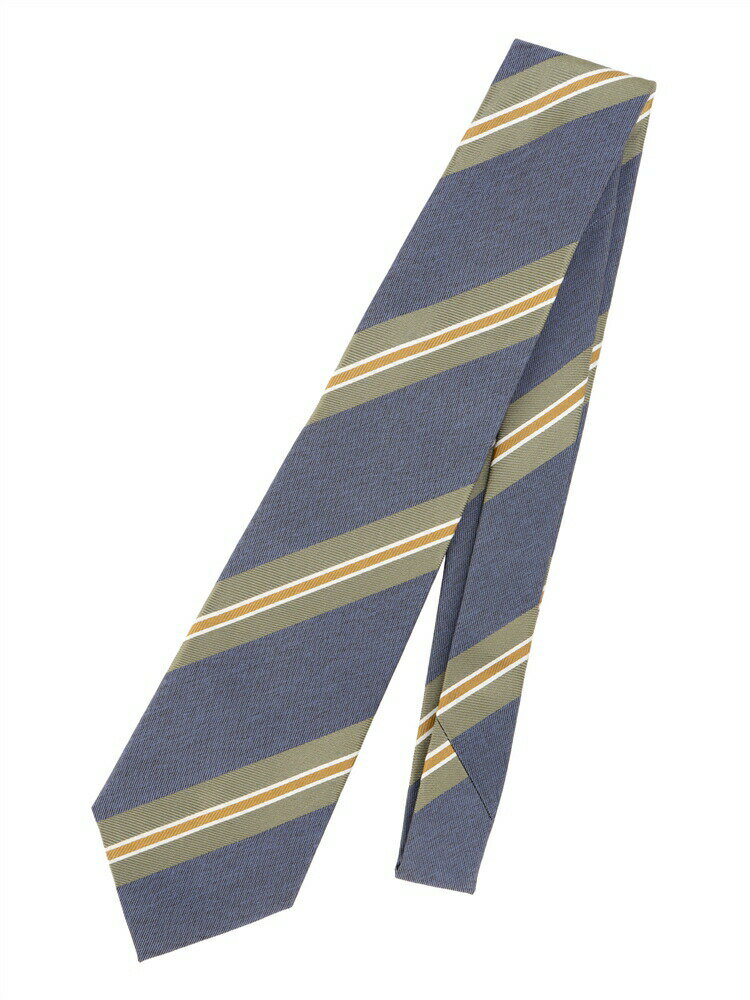ネクタイ メンズ PYLOOT シルク ストライプ×織柄 ネイビー系 ユニバーサルランゲージ スーツスクエア