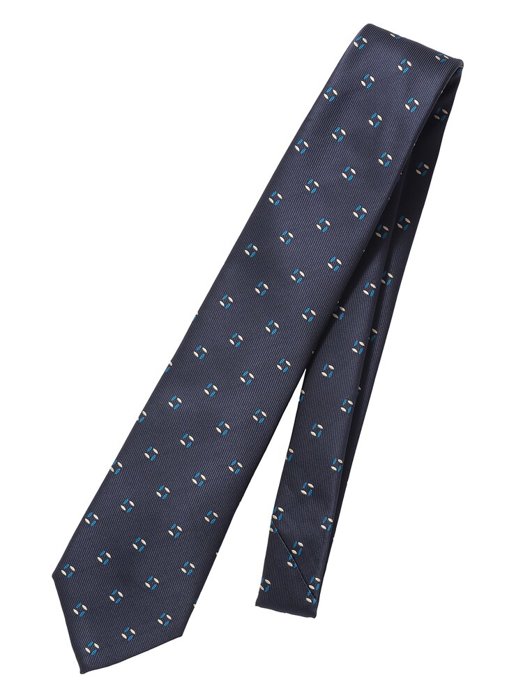 メンズ ネクタイ ポリエステル 小紋 ネイビー系 スーツスクエア