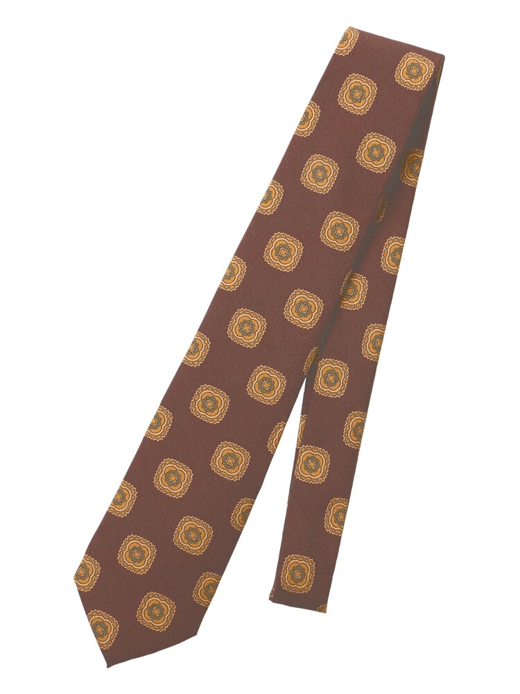 メンズ ネクタイ Seaward & Stearn シルク 小紋 ブラウン系 スーツスクエア