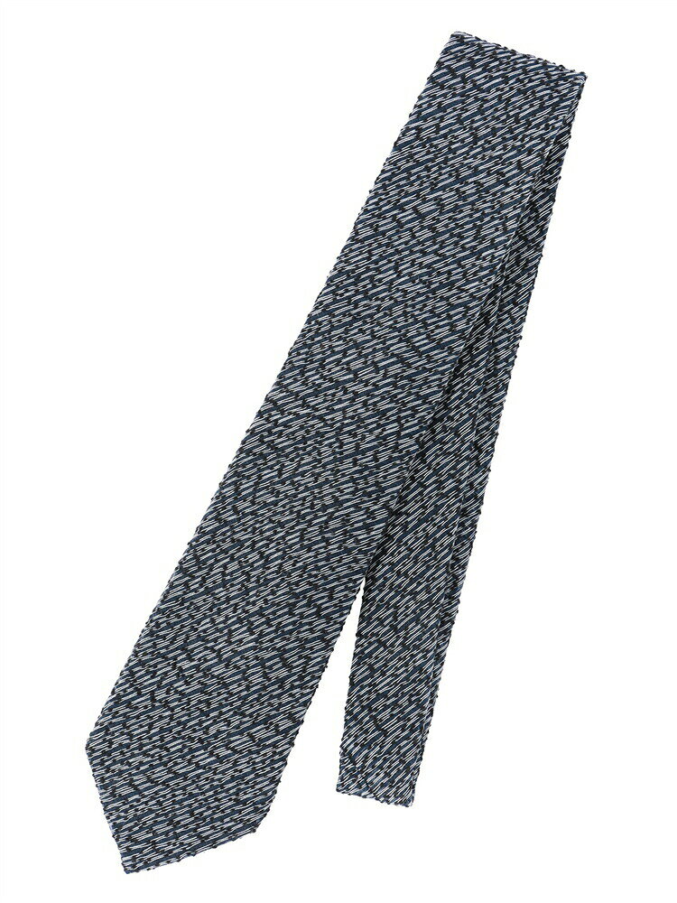 ネクタイ メンズ ナイロンアクリルシルク 総柄 ネイビー系 スーツスクエア