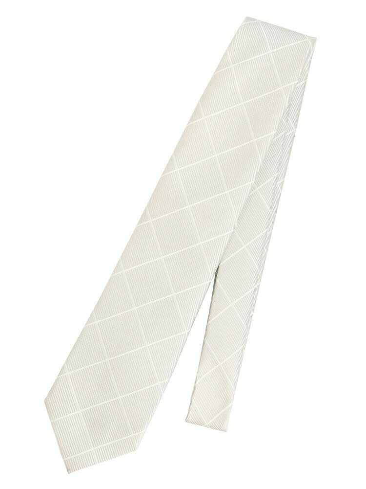ネクタイ メンズ シルク ウインドーペーン×織柄 シルバー系 スーツスクエア