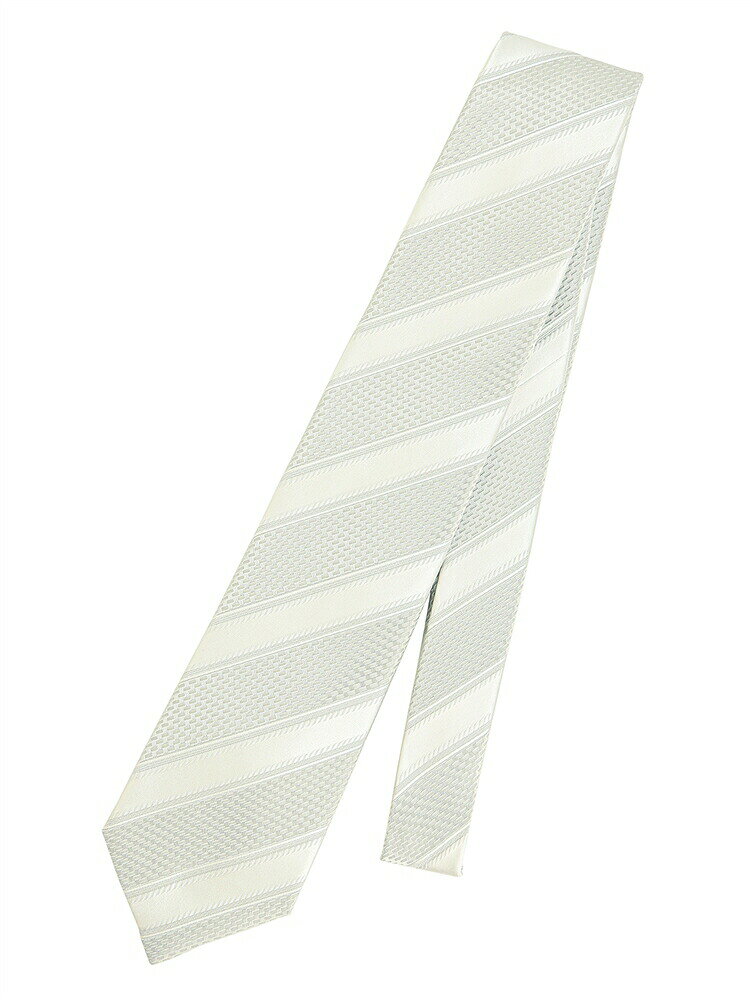 Stripe - ネクタイ Premium シルク ストライプ×織柄 シルバー系 スーツスクエア