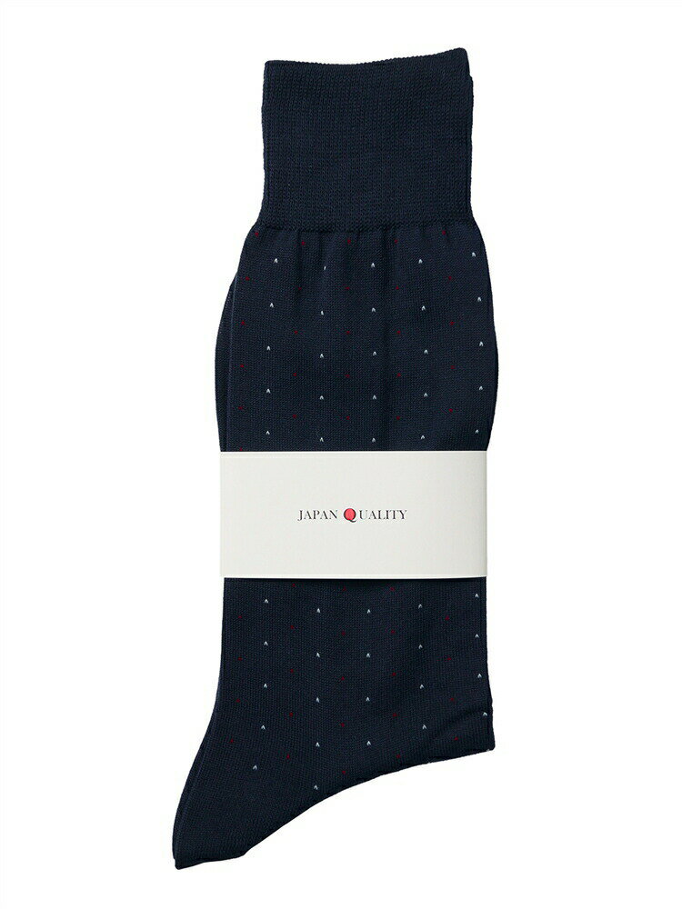 ソックス JAPAN QUALITY Lonfresh 抗菌 防臭 フリーサイズ ハート 靴下 ビジネス ネイビー 紺 ハートドット 水玉 抜け感 ビジネス ...