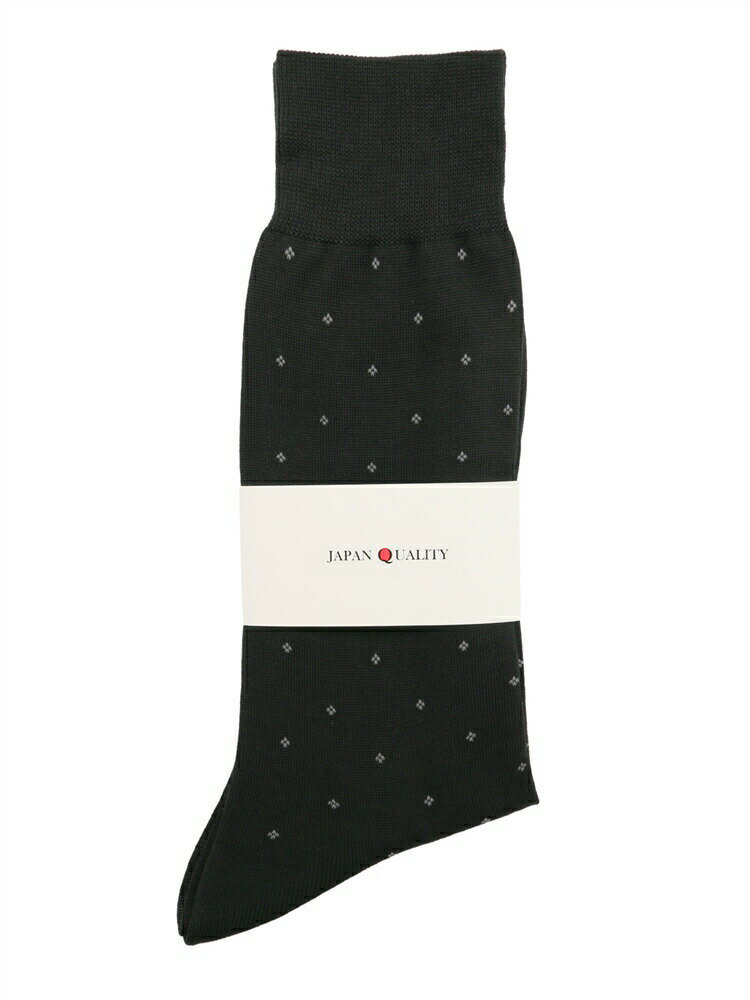 ソックス メンズ JAPAN QUALITY 抗菌 防臭 フリーサイズ 小紋 靴下 ビジネス ブラック スーツスクエア