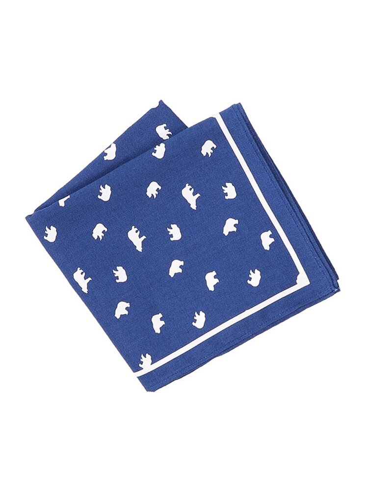 ハンカチ コットン ベアープリント スーツスクエア