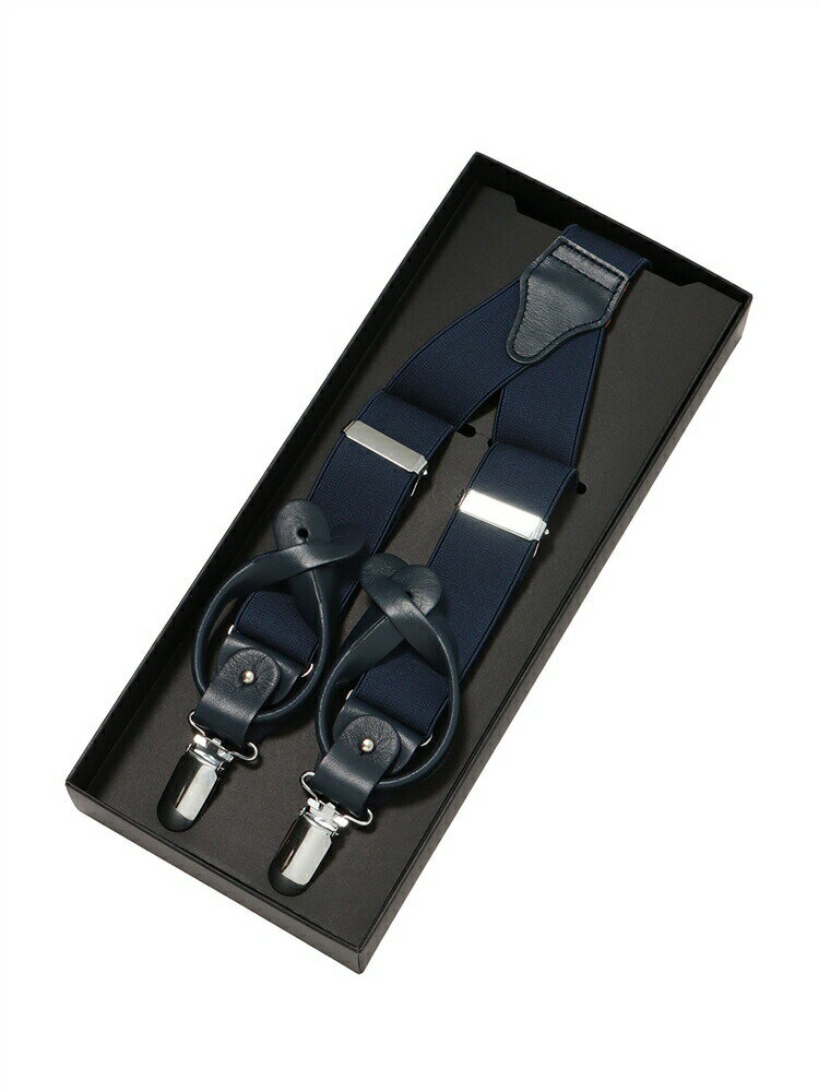 2WAYサスペンダー ネイビー ユニバーサルランゲージ スーツスクエア