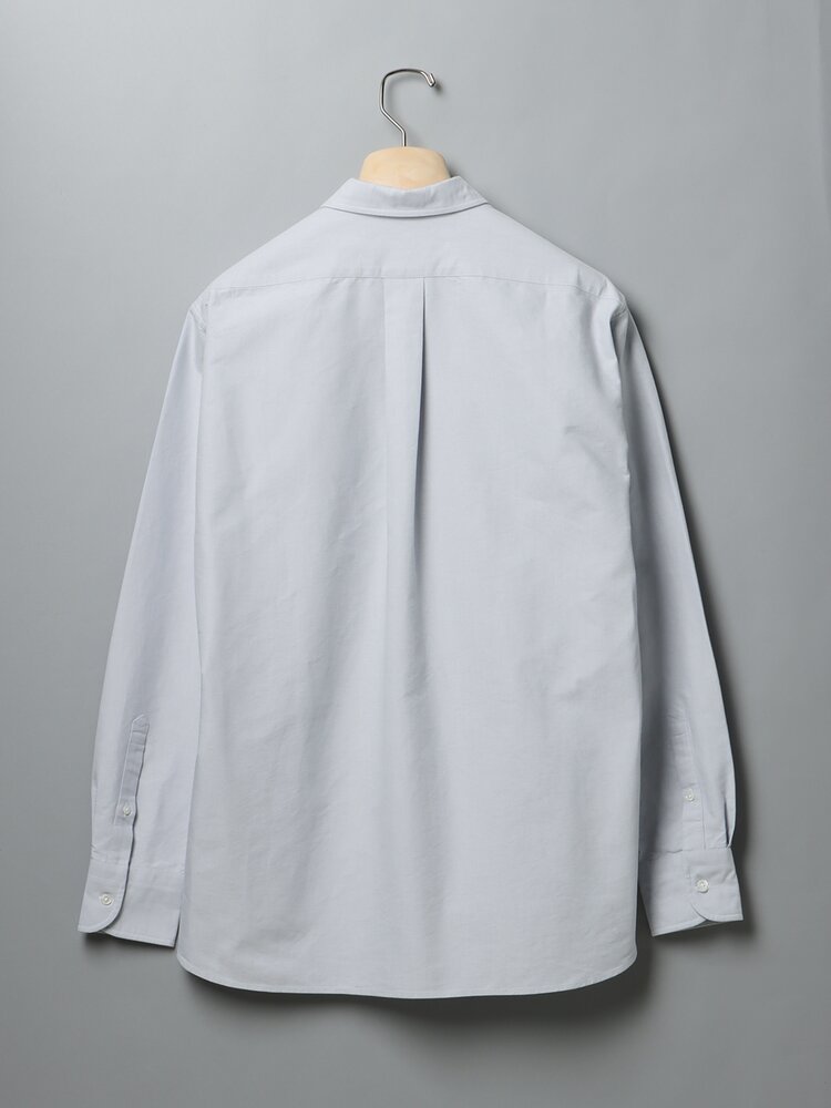 メンズ GOOVI レギュラーカラーシャツ コットン100％ 綿100％ 長袖 トップス オフィス カジュアル 男女兼用 ユニセックス 洗える オールシーズン 春夏 秋冬 ウォッシャブル ヘビーオックス 日本産素材《播州産地》 無地 グレー系 スーツスクエア suitsquare-10009337 SUITSQUARE サンプル画像2