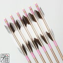 弓道 矢 ジュラルミン矢 6本組ターキー手描染羽 1913シャフト茶矧糸:桃系 【送料無料】翠山弓具店 suizanすいざんきゅうぐてん 【YA19257】