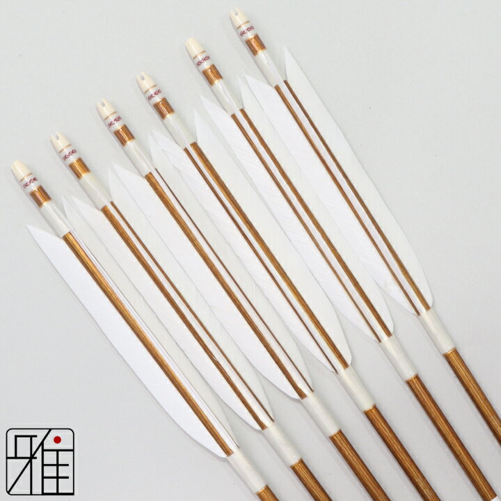 弓道 矢 ジュラルミン矢 6本組ターキー白羽 1913バンブーシャフト矧糸：白系｜筈巻糸有【送料無料】翠..