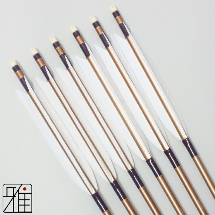 弓道 矢 ジュラルミン矢 6本組ターキー白羽 2015シャフト茶矧糸：紫系 【送料無料】翠山弓具店 suizanすいざんきゅうぐてん【YA20363】