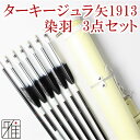 弓道 矢 ジュラルミン矢 3点セット【セット内容】・ターキー染羽 元黒 1913黒シャフト 6本組・棒矢・矢筒WEB限定 【送料無料】翠山弓具店 suizanす...