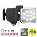 12W×2灯 フリーアームL式 LED センサーライト 防犯 投光器