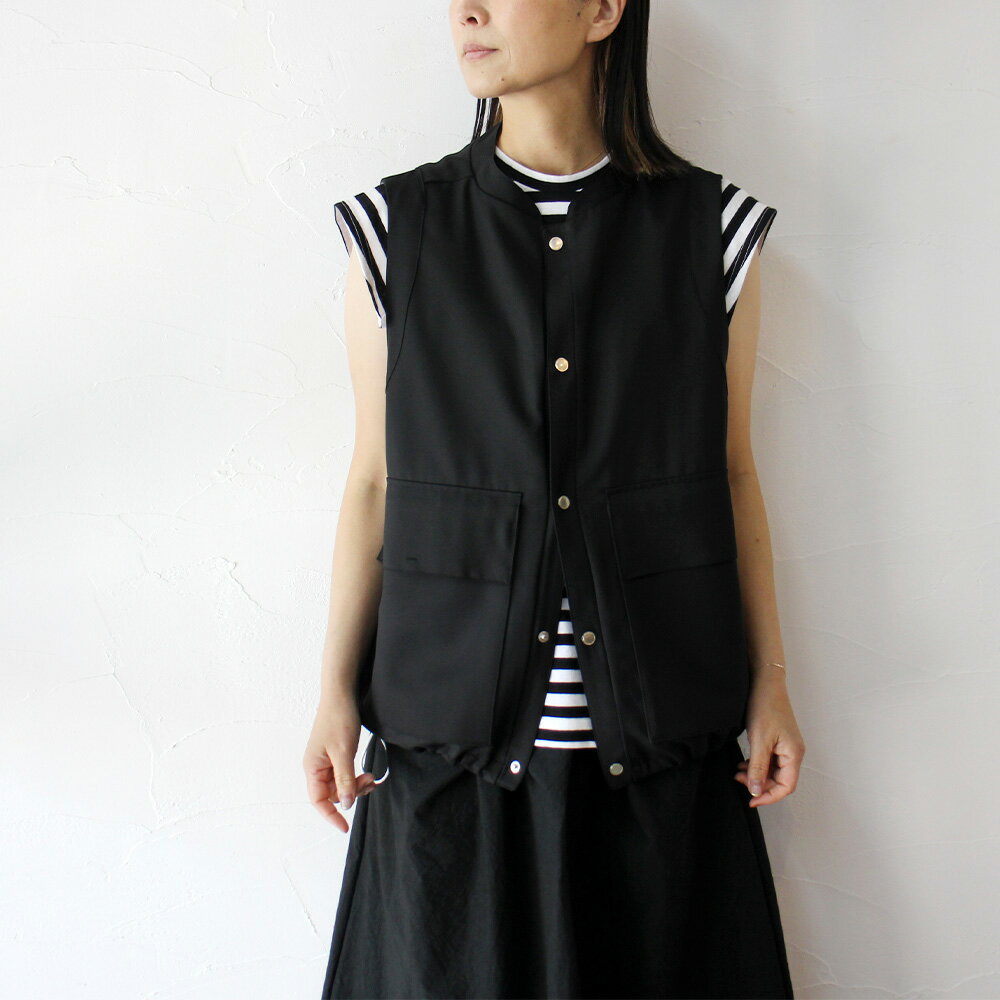 Rakuten - amne アンヌ　GABARDINE useful vest　#ブラック、ベージュ 【送料無料】