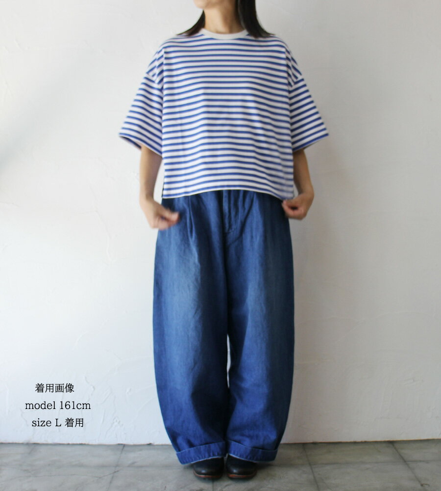ASEEDONCLOUD HandWerker 綿麻デニムHWワイドトラウザー　♯インディゴ加工　