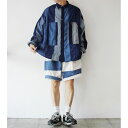 FUNSET OF ART ファンセットオブアート インディゴパッチワークカバーシャツ #インディゴ(4)