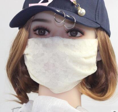 夏用マスク　夏マスク　レースマスク　ファッションマスク　カラ
