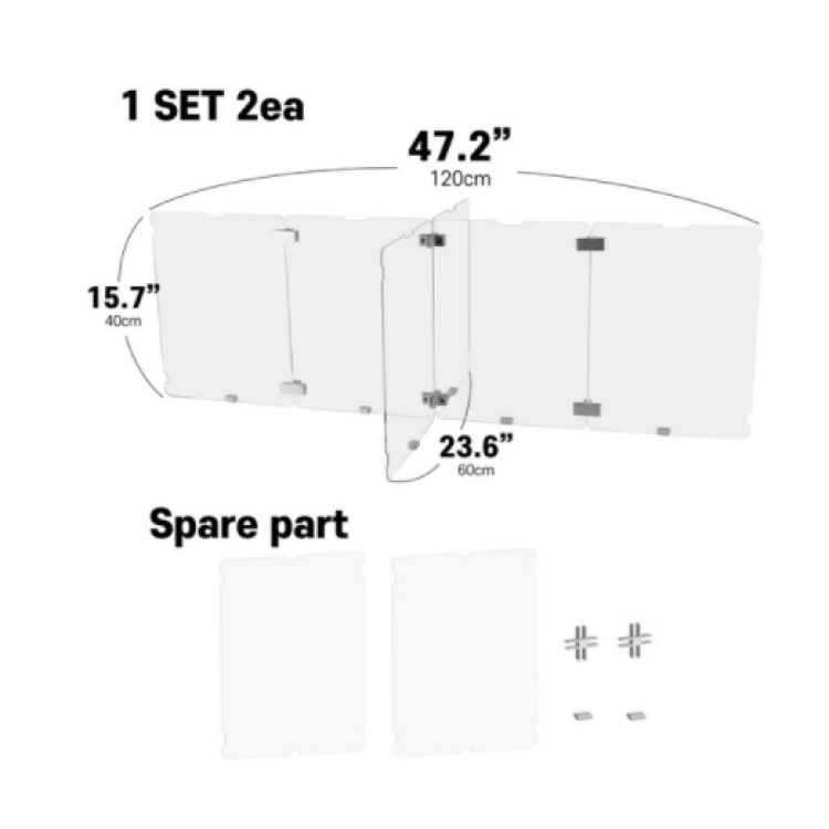 【IDK】4人用　Big　長さ1200mm 幅600mm 高さ400mm　コロナウイルス 対策 アクリル 仕切り パーテーション 間仕切り　オフィス 受付カウンター 飲食店 感染予防 飛沫防止 仕切り板 アクリル板　飛沫感染対策　透明　3mm厚