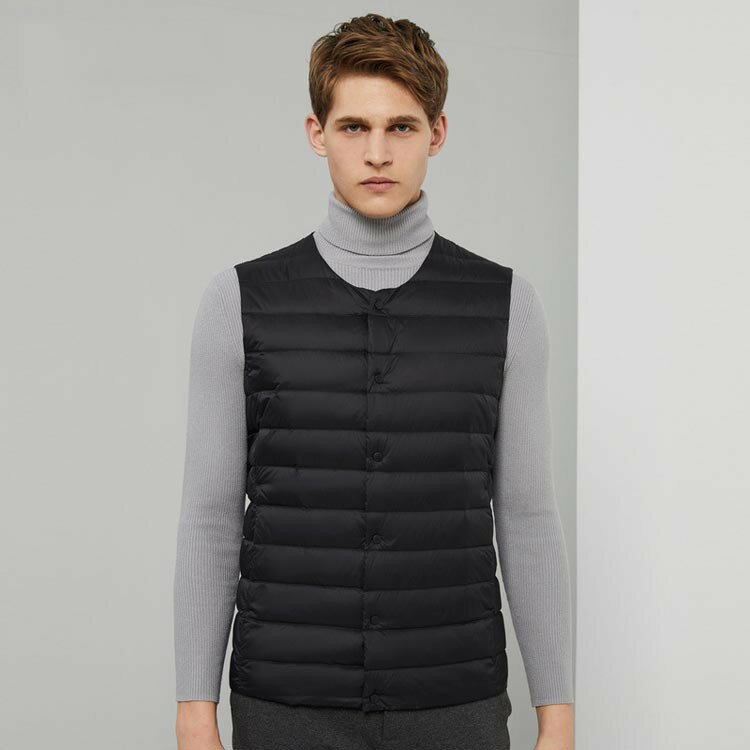 インナー ダウンベスト ダウンジレ Vネック ランドネック 2way メンズ ビジネス ライトダウン ベスト スリム 軽量 薄手 秋冬 防寒 保温 冬用 冬服 カジュアル 大きい あったか フォーマル