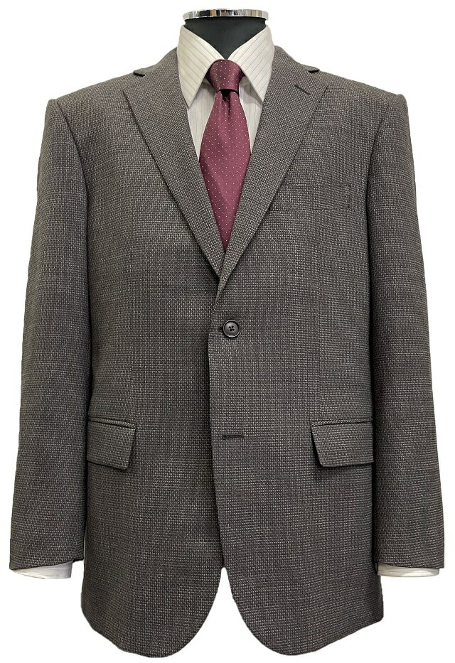 秋冬【クラシック】ウール混2つボタンノータックスーツ茶系織り柄A体/AB体/BB体