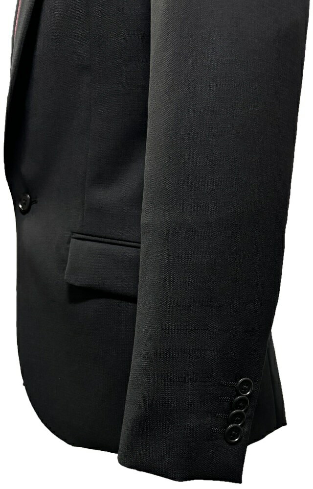 【サンプル品】Lサイズ秋冬【スリム】1つボタンノータックスーツ 黒織り柄