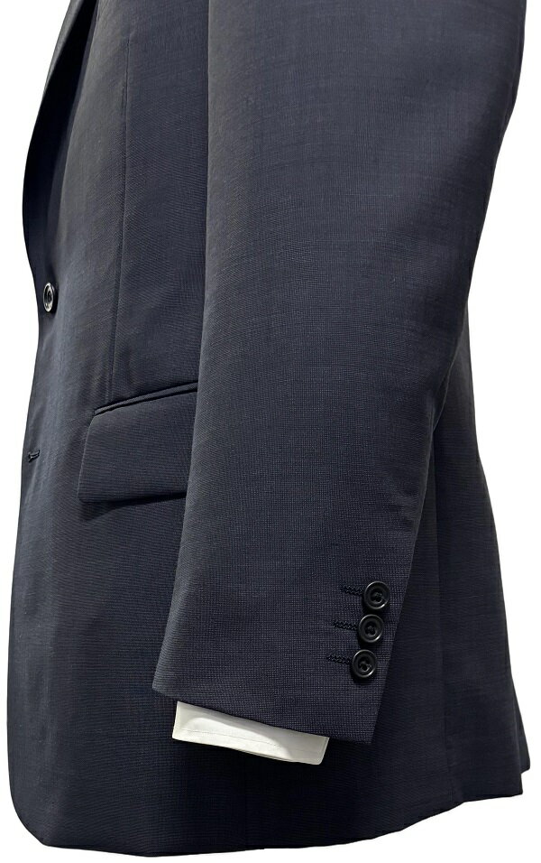 【難あり】AB6サイズ春夏【スタンダード】ウール混2つボタンツータックウォッシャブルスーツ 紺無地系 18135-6