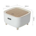 ゴミ箱 おしゃれ 木目調 ミニ ゴミ袋が見えない ワンタッチ 2L 2リットル 北欧風 デスク テーブル リビング 書斎 寝室 ふた付き コンパクト スリム リ...