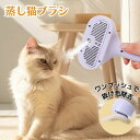 蒸し猫ブラシ 静電気防止 ミスト機能搭載 猫犬兼用 ペットグルーミングブラシ 抜け毛取り 猫ブラシ 猫くし USB充電式 スチーム 犬くし スチームブラシ スリ...