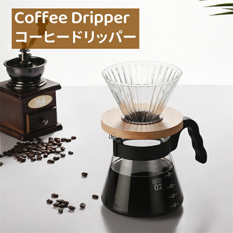 コーヒーフィルター コーヒードリッパー コーヒーカラフェ セット ガラス 耐熱耐冷 500ml 600ml