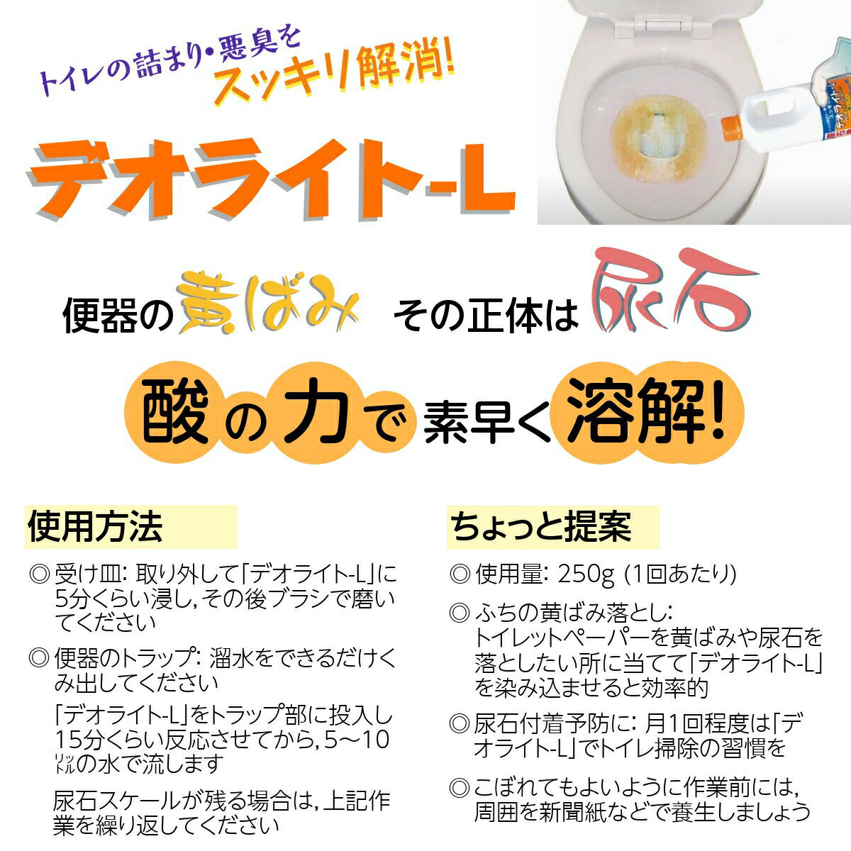 【送料無料クーポン配布中♪】【尿石(黄ばみ)用洗浄剤】デオライトL尿石除去剤尿石落とし洗浄剤尿石詰まり頑固悪臭小便器トイレ用品掃除用品トイレ掃除トイレ掃除用品便所掃除業務用RSL