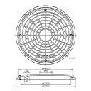 マンホール 浄化槽 蓋 【西原ネオ製】 ボルトロック式 600φ 直径650mm 安全荷重500kg 耐荷重2000kg グレー マンホール ロック付き 錆びな...