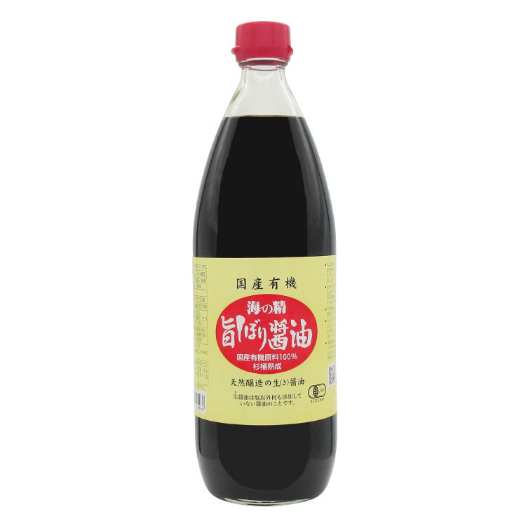 乐天商城 - 海の精 国産 有機 旨しぼり醤油 1L 濃口醤油 国内産 オーガニック 無添加 添加物不使用 低温殺菌 十水仕込み 贅沢 天然醸造法 神泉の名水 ミネラル 有機栽培 料理 調味料