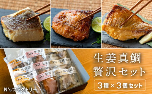 生姜真鯛贅沢セット(9個入り) 生姜真鯛贅沢セット(9個入り)