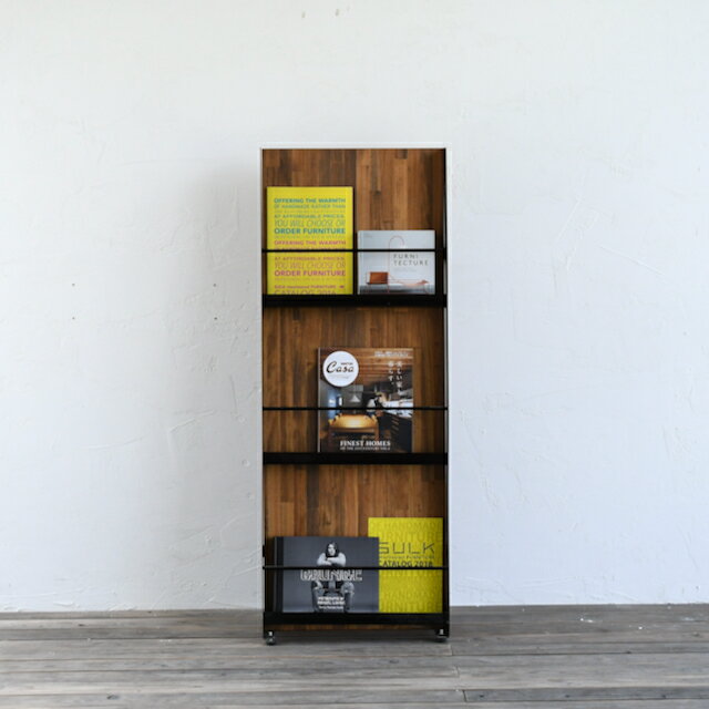 【国内自社生産】マガジンラック | SULK サイズオーダー 可 おしゃれ 北欧 モダン インテリア アイアン アイアン家具 木目 ウッド 無垢 手作り家具 マガジンラック 本棚 男前インテリア 送料無料 2