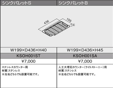 TOTO　システムキッチン　ミッテ クラッソ GG　ステンレスすべり台シンク用オプション　シンクパレットS　ksoh001st