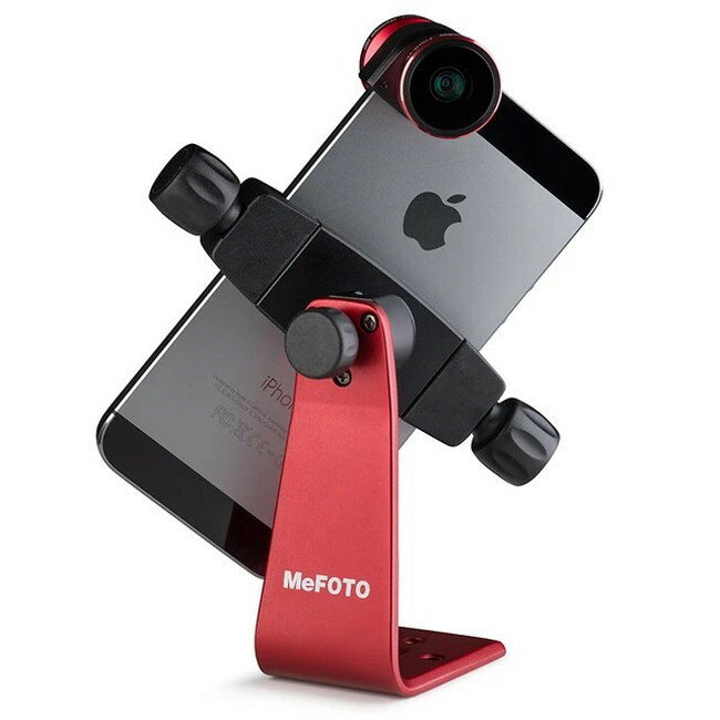 MeFOTO SideKick360 Plus mph200 カラー レッド iPhoneやスマホをカメラ用三脚に取り付けられるアダプタ スマホアダプター テーブル上に置いても使用可能