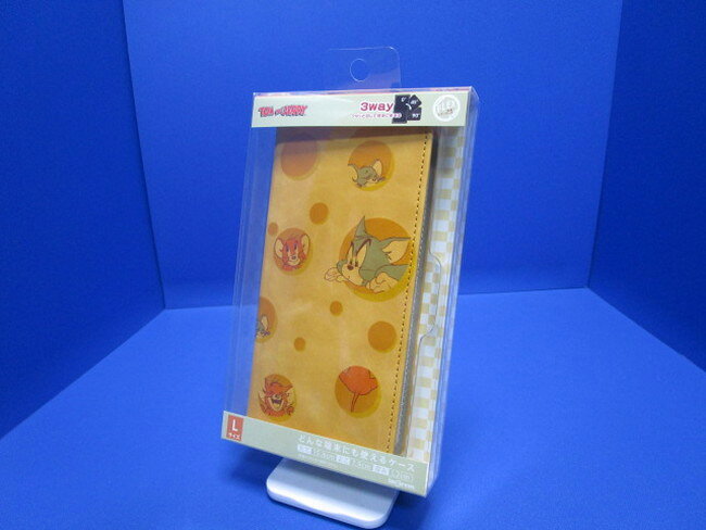 Rakuten - ray-out イングレム 『トムとジェリー』/　マルチサイズ 手帳型ケース FLEX むら染めレザー L / トムとジェリ—とタフィー_チーズ 各種スマートフォン