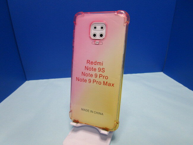 乐天商城 - Redmi Note 9S ケース グラデーション クリア 透明 TPU ソフト ケース 耐衝撃 傷防止 滑り防止 シャオミ redmi note9S スマホケース ピンク+イエロー