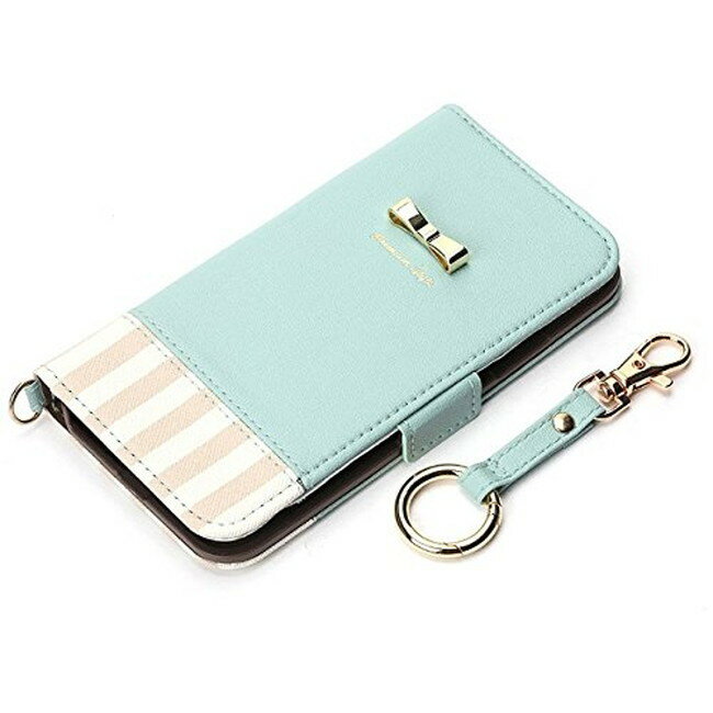  PGA iPhoneX iPhoneXs (5.8インチ) ケース カバー 手帳型 フリップ ストライプリボン （ブルー） PG-17XFP27BL
