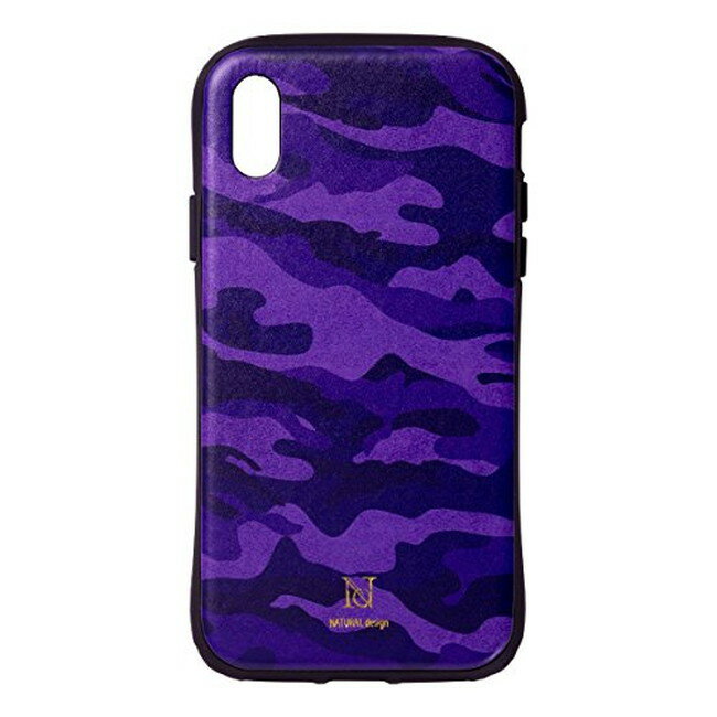 Rakuten - 【在庫処分】 NATURAL design iPhoneX Xs (5.8インチ) ケース カラフルカモ PURPLE パープル 衝撃吸収 耐衝撃 iP8-MSP06