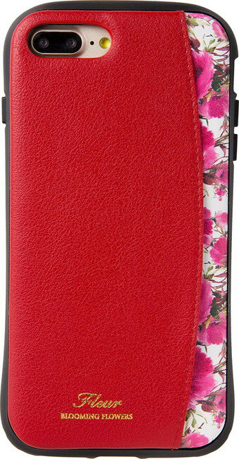Natural design iPhone 8PLUS 7PLUS 5.5インチ ケース FLAMINGO Wine red ワインレッド 衝撃吸収背面 PUレザー カードポケット ナチュラルデザイン
