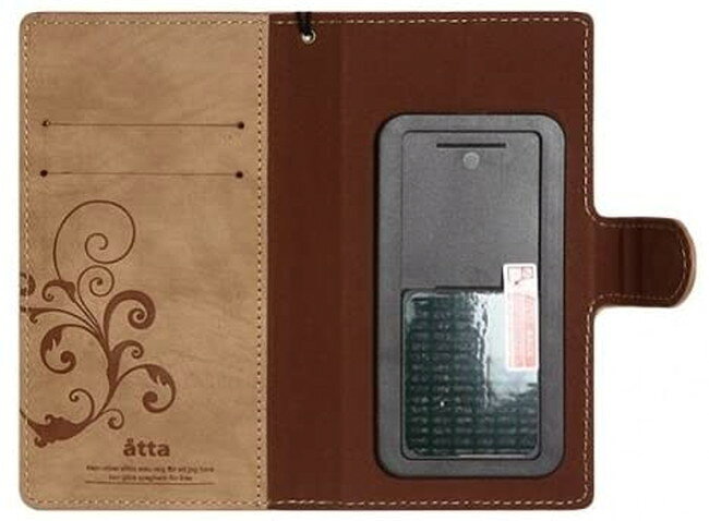Natural Design マルチタイプ 手帳型 ケース キャメル スライド式 約4.7〜5.2イン...