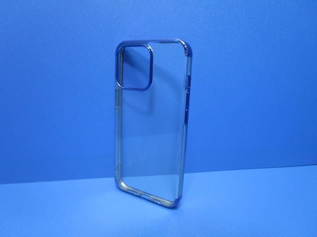 Rakuten - 在庫処分 iPhone13Pro 6.1インチ ケース クリアー ブルー TPU アルミ